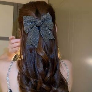 Rhinestone Bow Hair Pin Hair Accessories